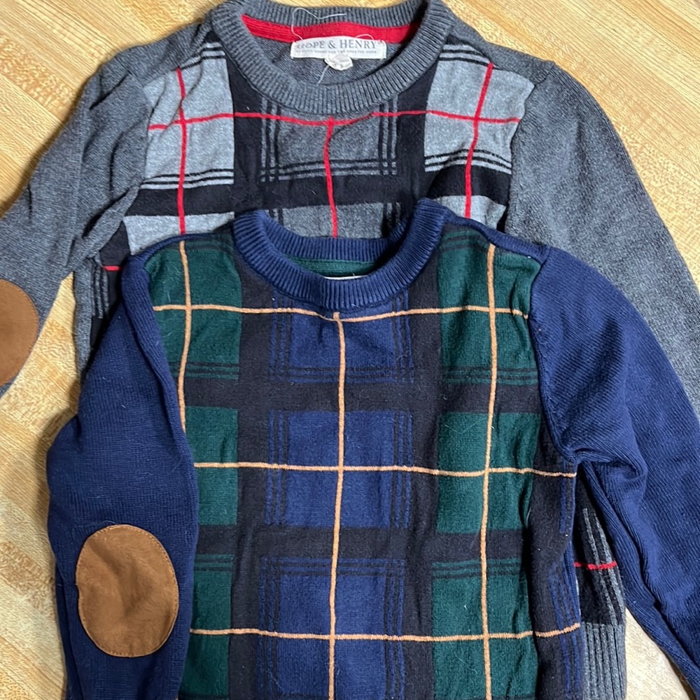 Plaid sweaters leather patch elbows